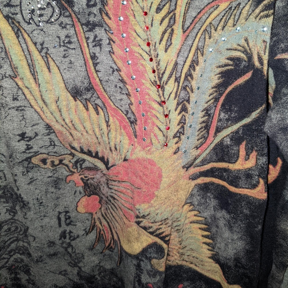 Beautiful women's large Katina Marie shirt with phoenixes in flight - Picture 3 of 4